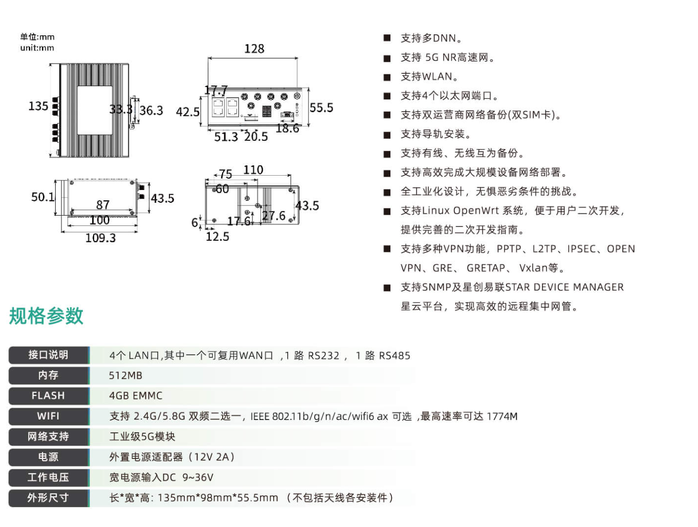 5g/4g工業路由網關 5g/4g工業路由網關